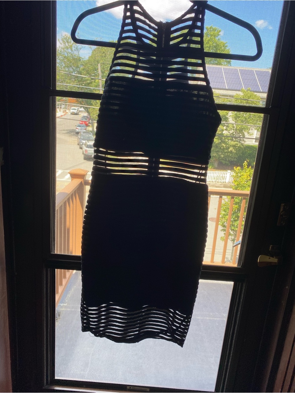 Xenia Boutique Black Strappy Cutout Mini Dress